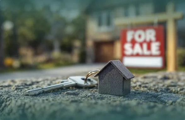 Cartel de se vende en una vivienda de Alcorcón